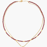Garnet and Double Layer Necklace