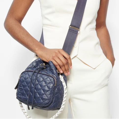 MZ Wallace Dawn White Crosby Drawstring Bucket Bag - Big Bag NY