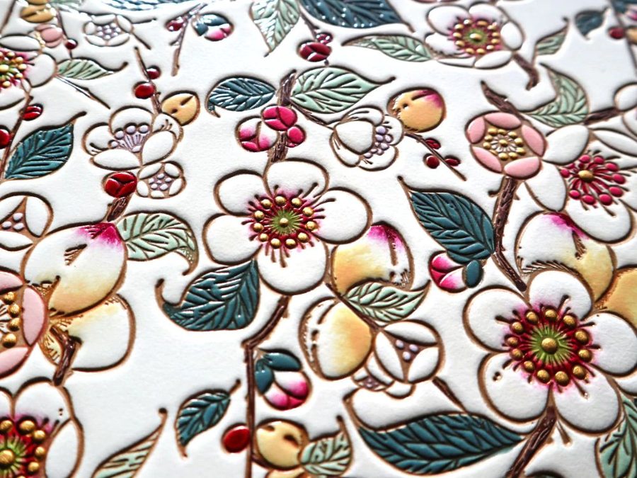 Plum Blossom Zippered Bifold Wallet