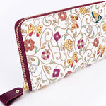 Butterfly and Golden Flowers Zippered Long Wallet- Big Bag NY