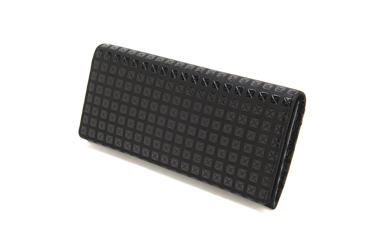 Deerskin Long Wallet Studs Black x Black - Big Bag 