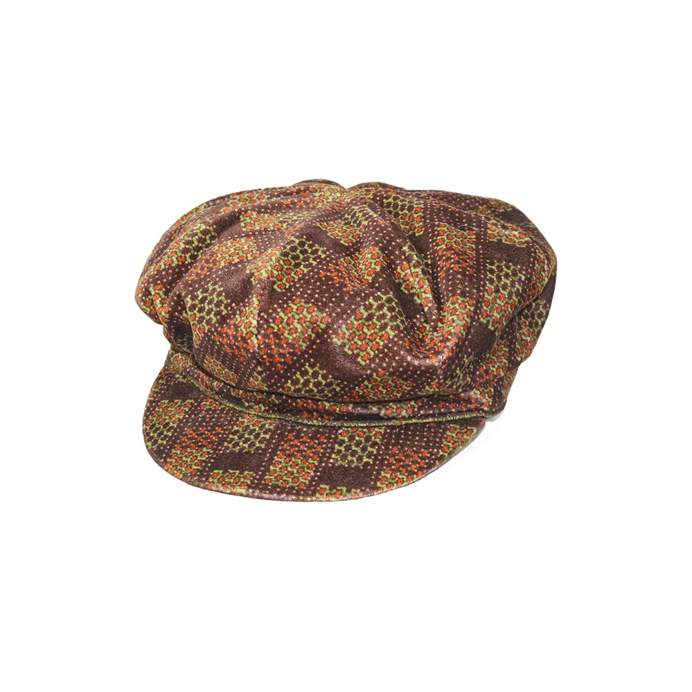 Grevi Velvet Printed Cap Brown - Big Bag NY