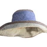 Linen Neutral Colorblock Floppy Large Brim