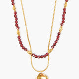 Garnet and Double Layer Necklace