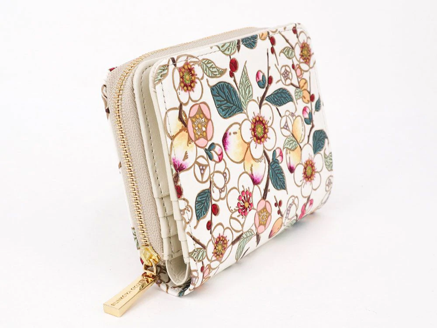 Plum Blossom Zippered Bifold Wallet