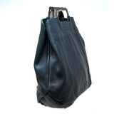 Rehard Antique Silver Handle Tote Blue - Big Bag NY