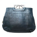 Rehard Antique Silver Handle Tote Blue - Big Bag NY