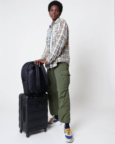 MZ Wallace Metro Backpack Deluxe Magnet Black Big Bag NY Upper West Side Manhattan Bag Store NYC  Edit alt text