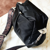 Brontibay Baia Satin Nylon Crossbody Bag Black - Big Bag NY