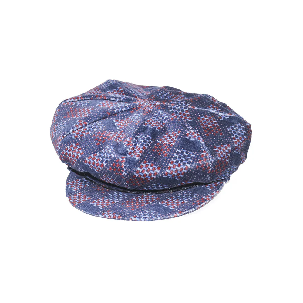 Grevi Velvet Printed Cap Blue - Big Bag NY