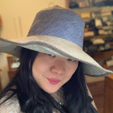 Linen Neutral Colorblock Floppy Large Brim