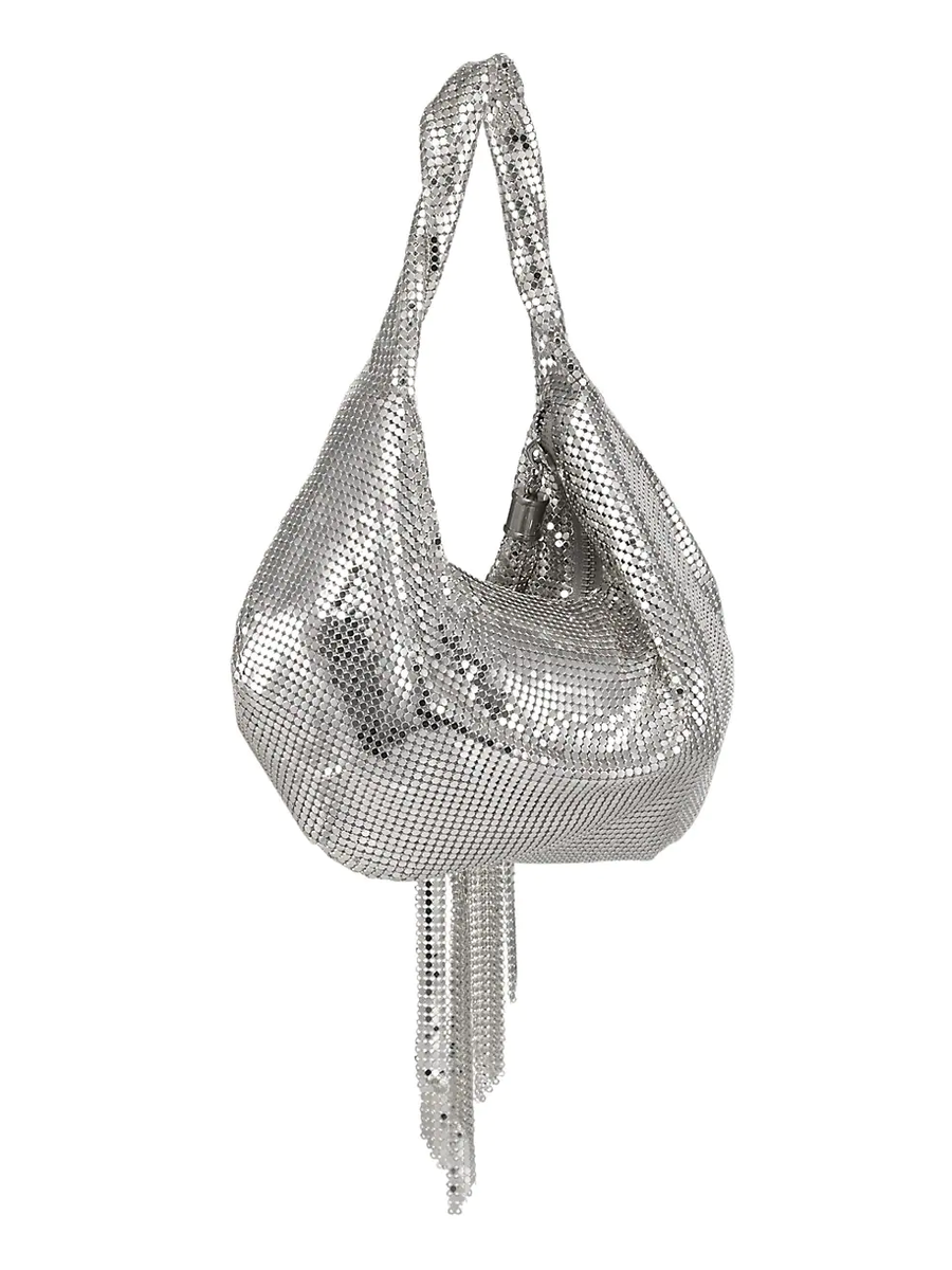 Whiting and Davis Marisol Twisted Hobo in Silver - Big Bag NY