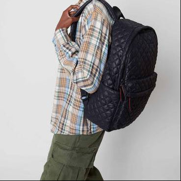 MZ Wallace Metro Backpack Deluxe Magnet Black Big Bag NY Upper West Side Manhattan Bag Store NYC  Edit alt text