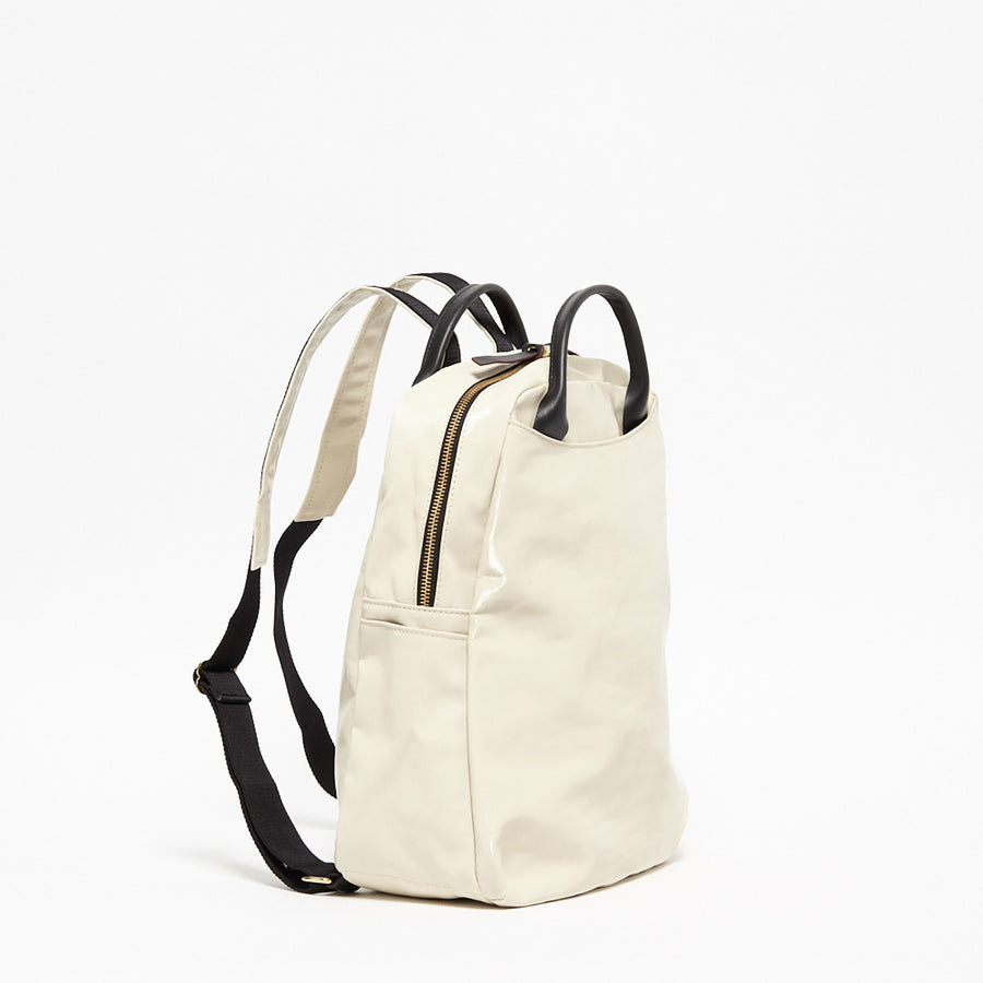 Jack Gomme LAMI Backpack Coated Linen E22 Made in Paris France Big Bag NY Bag Store Cream Crema