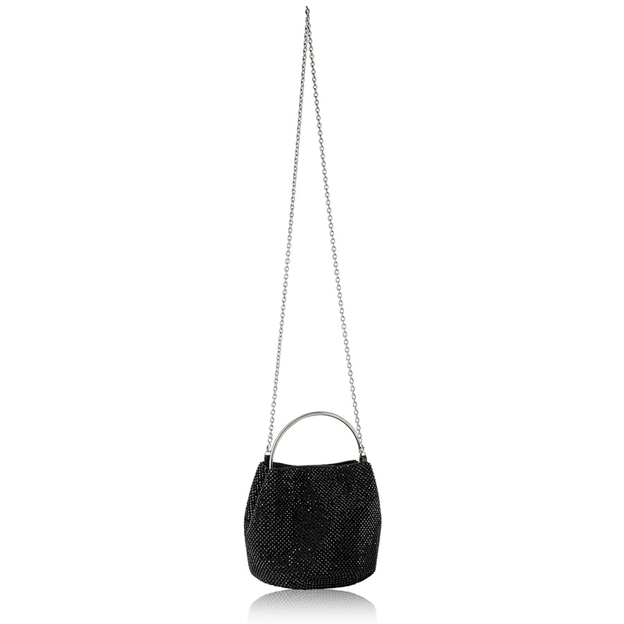 Whiting and Davis Bracelet Bucket Bag in Black Crystal - Big Bag NY