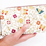 Butterfly and Golden Flowers Zippered Long Wallet- Big Bag NY