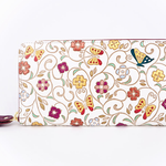 Butterfly and Golden Flowers Zippered Long Wallet- Big Bag NY