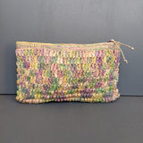 HANA Small Raffia Envelope Clutch in Pastel
