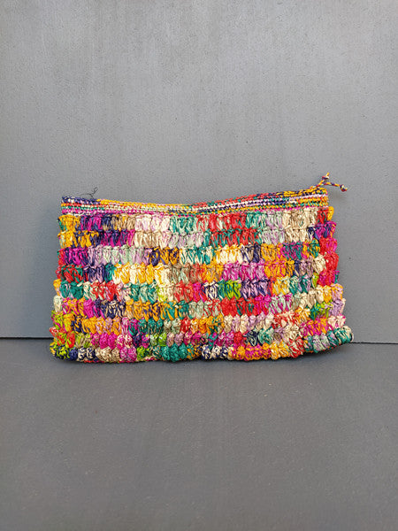 HANA Small Raffia Envelope Clutch